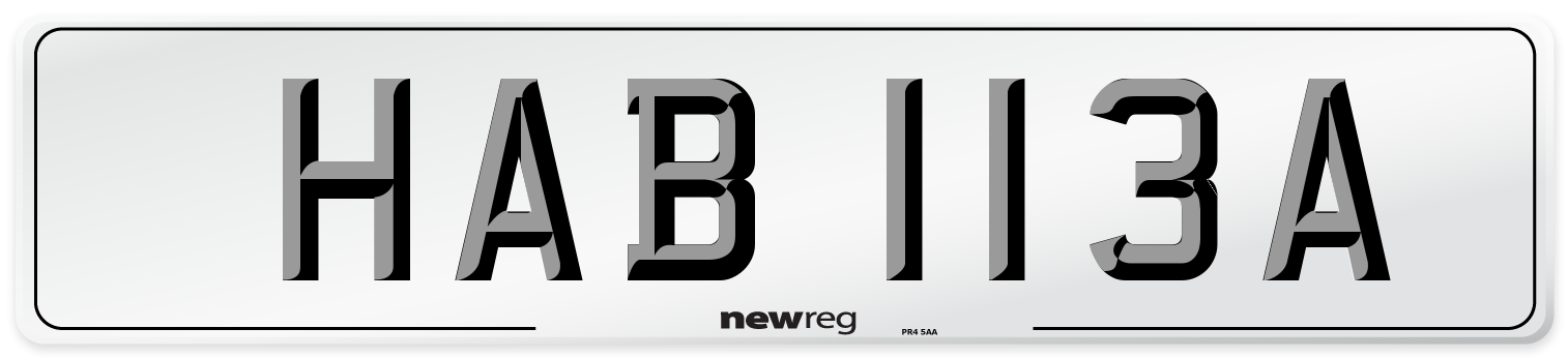 HAB 113A Number Plate from New Reg